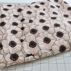 Poppy print polyester satin fabric, 3 yards